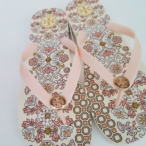 Printed Hicks garden flip flops